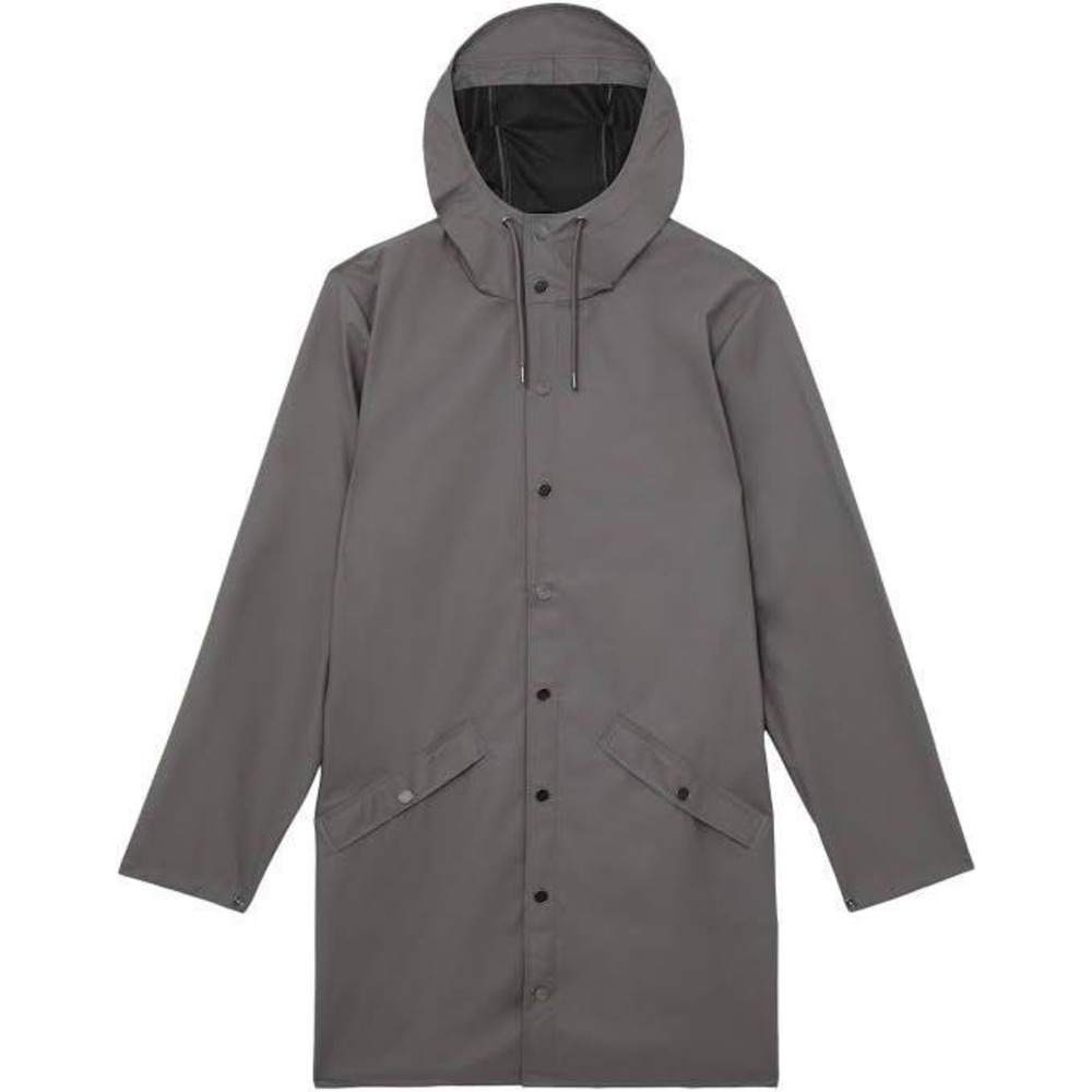Rains NEW‎ Jacket W3 Raincoat Hooded Waterproof Grey Size Medium